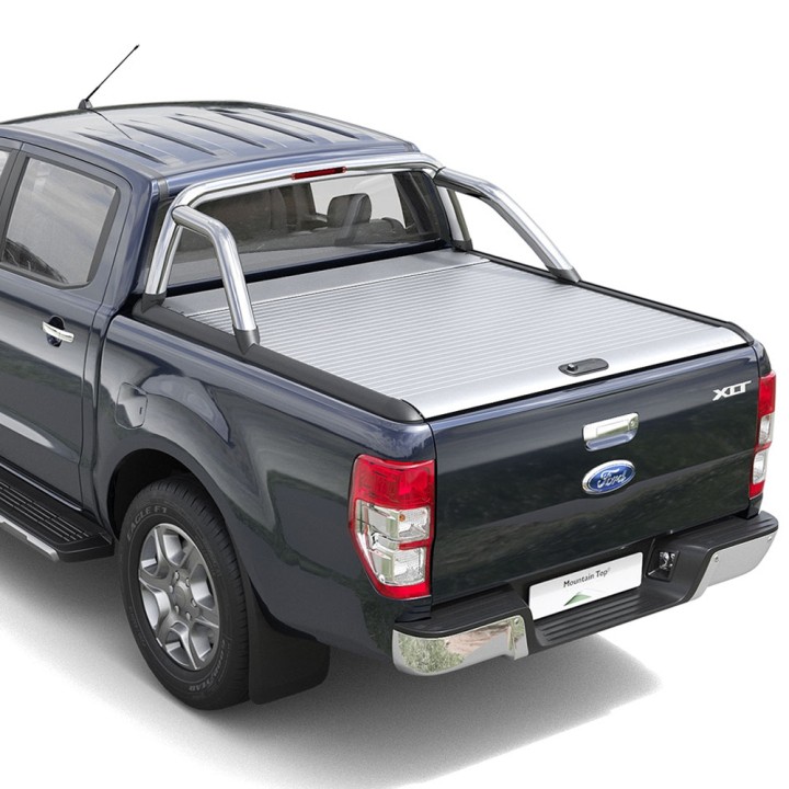 Rollbar Inox, Mountain Top, Culoare Argintiu, Ford Ranger Limited Wildtrak XLT XL Wolftrak Thunder Stormtrak Cabină Dublă 2012 -
