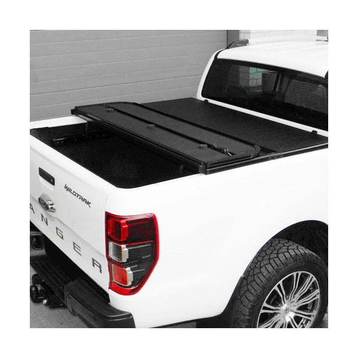 Lid Tonneau Bed Cover, Trux Tri-Fold, Ford Ranger Limited / Stormtrak / Thunder / Wildtrak / Wolftrak / XL / XLT Double Cab 2012 - 2019 - EDK.ro
