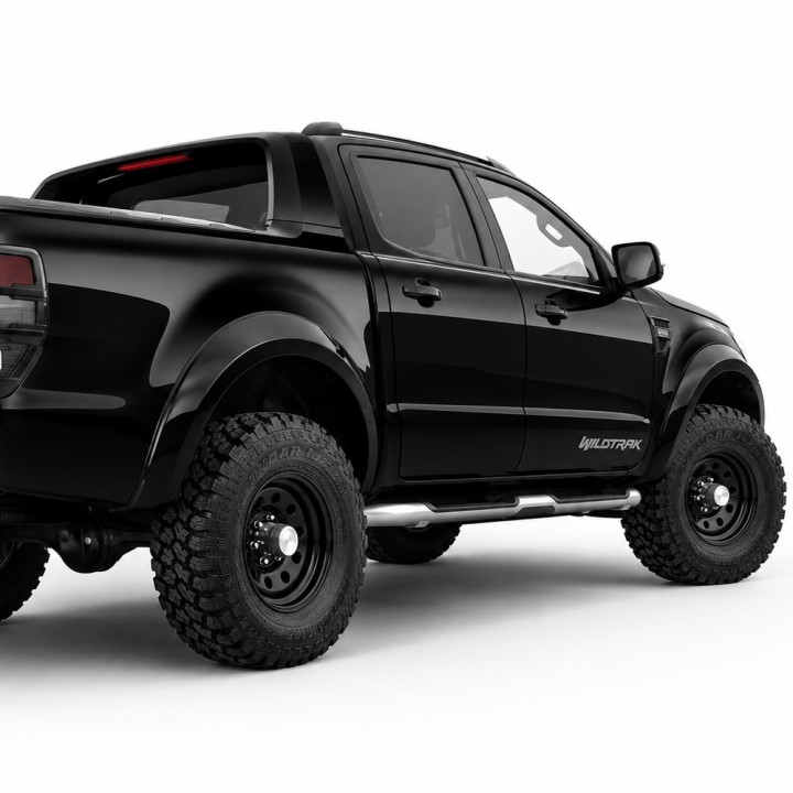 Extensii Aripi, Trux 70 mm - Panther, Culoare Negru, Ford Ranger Stormtrak / Wildtrak / Wolftrak Cabină Dublă 2012 - 2016 - EDK.ro