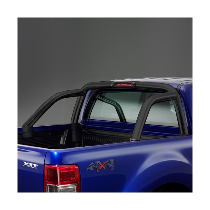 Stainless Steel Rollbar, Trux, Black Color, Ford Ranger Limited Wildtrak XLT XL Wolftrak Thunder Stormtrak Double Cab 2012 - 201