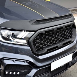 Bonnet Armour, Trux, Color Matt Black, Ford Ranger Limited / Stormtrak / Thunder / Wildtrak / Wolftrak / XL / XLT Double Cab / Extra Cab 2016 - 2022 - EDK.ro