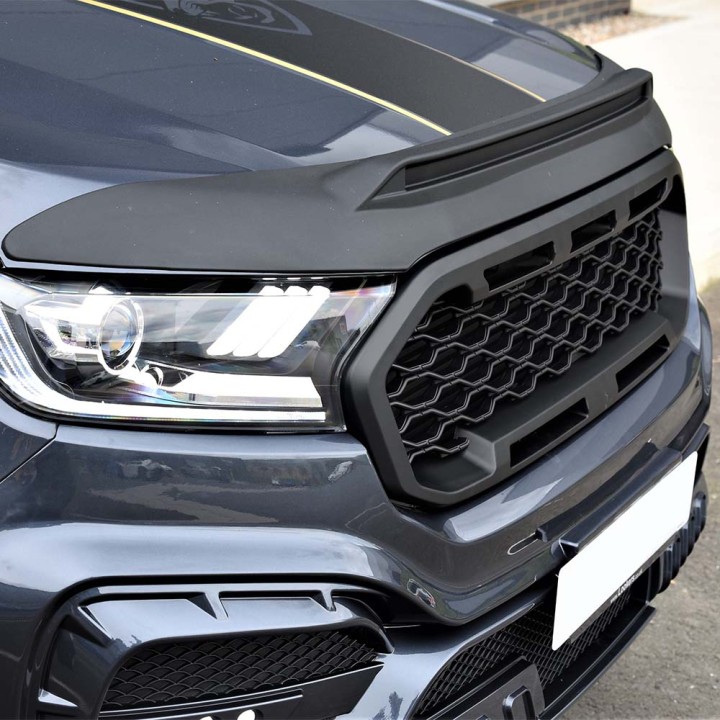 Protecție Capotă, Trux, Culoare Negru Mat, Ford Ranger Limited / Stormtrak / Thunder / Wildtrak / Wolftrak / XL / XLT Cabină Dublă / Cabină Extra 2016 - 2022 - EDK.ro