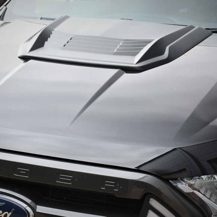 Bonnet Scoop, Trux, Color Matt Black, Ford Ranger Double Cab / Extra Cab 2016 - 2022 - EDK.ro