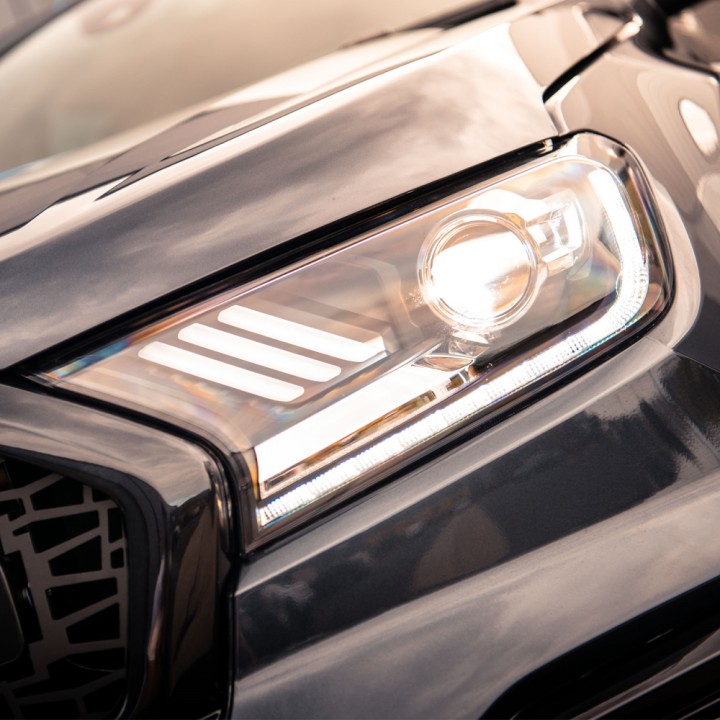 LED Headlights, Predator LHD Mustang Style HID, Ford Ranger Double Cab / Extra Cab 2016 - 2022 - EDK.ro