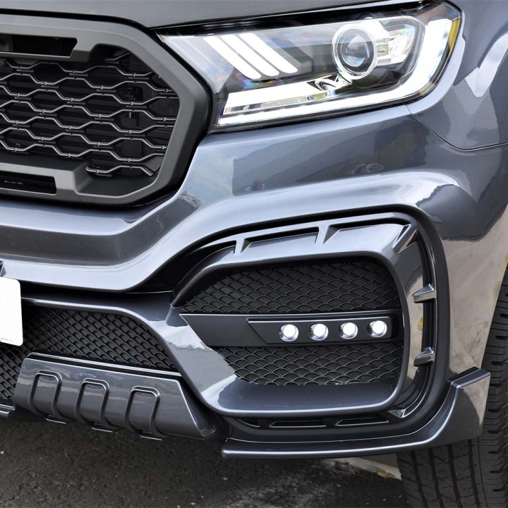 Body Kit, Predator AMG Stil Bumper cu DRLs, Ford Ranger Wildtrak / Thunder Cabină Dublă 2016 - 2022 - EDK.ro