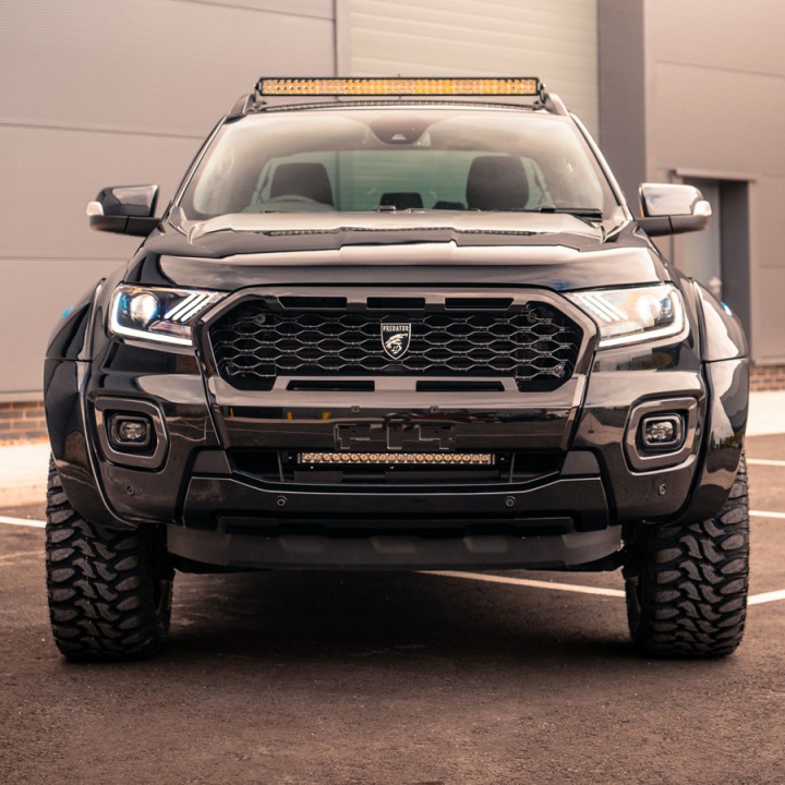 Grilă Față, Predator Plasă, Culoare Negru Lucios, Ford Ranger Limited / Wildtrak Cabină Dublă / Cabină Extra 2016 - 2019 - EDK.r