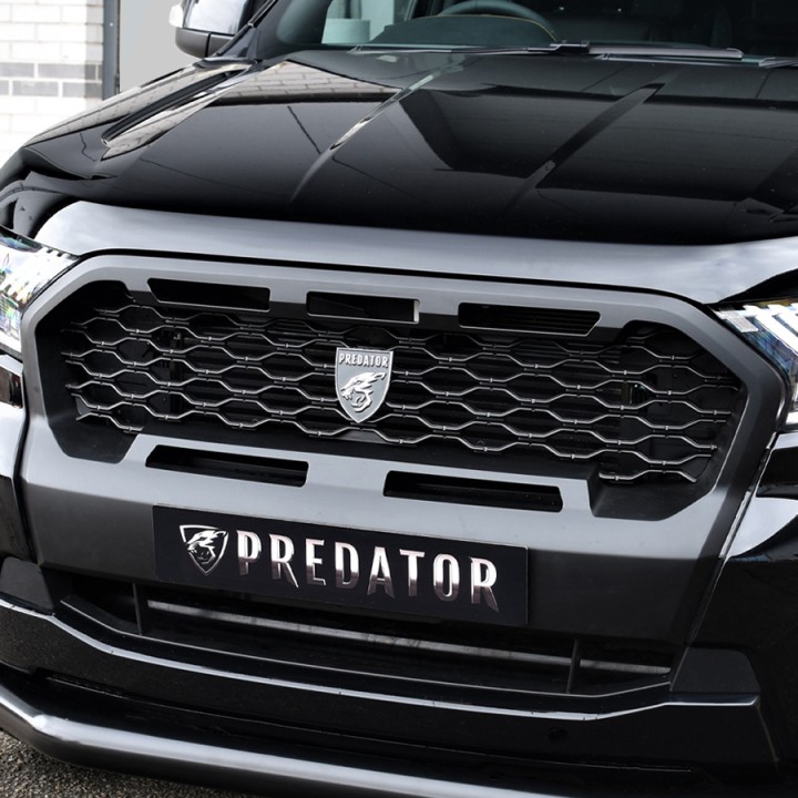 Front Grille, Predator Mesh, Color Matt Black, Ford Ranger Limited / Wildtrak Double Cab / Extra Cab 2016 - 2019 - EDK.ro