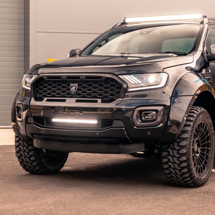 Grilă Față, Predator Plasă, Culoare Negru Mat, Ford Ranger Limited / Wildtrak Cabină Dublă / Cabină Extra 2016 - 2019 - EDK.ro