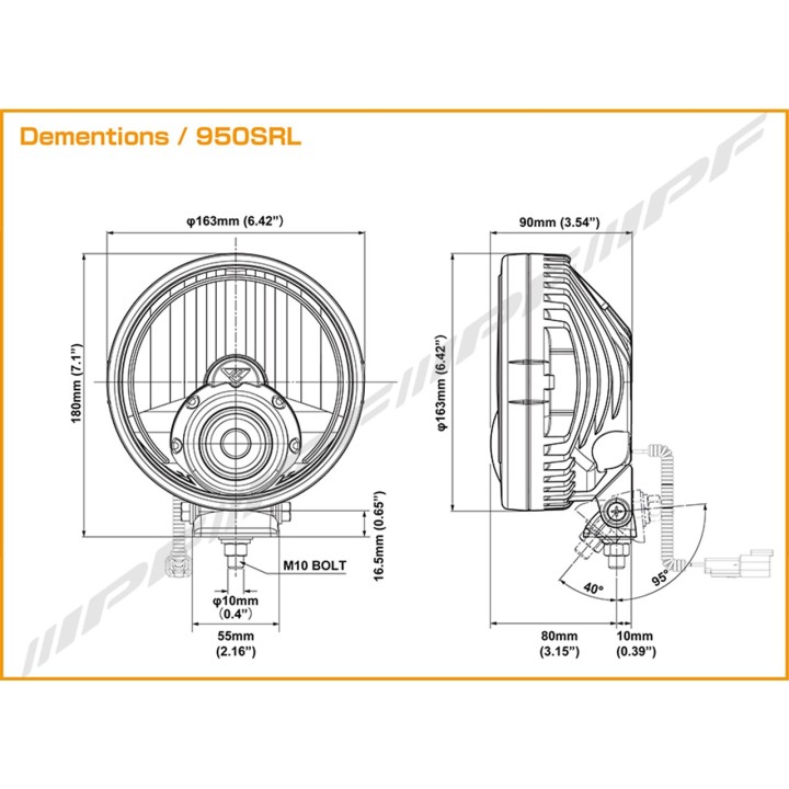 EC Approved LED Projector Integration Kit for Grille, IPF 950SRL, Ford Ranger Limited / Wildtrak / XLT / XL / Wolftrak / Thunder
