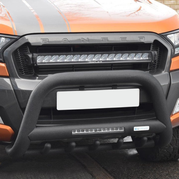 Bullbar Off-Road, Trux A-Bar cu Lumini LED, Ford Ranger Limited / Wildtrak / XLT / XL / Wolftrak / Thunder / Stormtrak Cabină Du