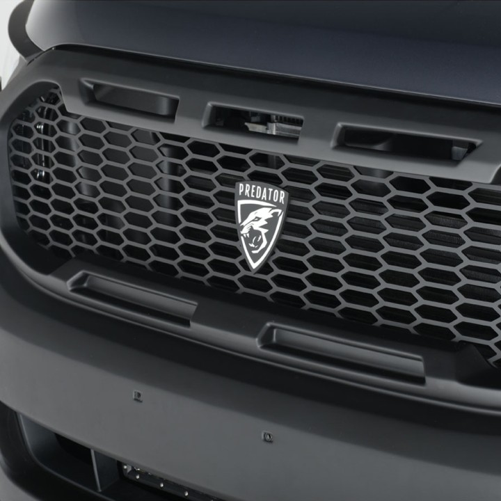 Front Grille, Predator Raptor Style Mesh, Color Matt Black, Ford Ranger Double Cab / Extra Cab 2016 - 2019 - EDK.ro