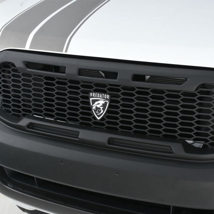 Front Grille, Predator Raptor Style Mesh, Color Matt Black, Ford Ranger Double Cab / Extra Cab 2016 - 2019 - EDK.ro