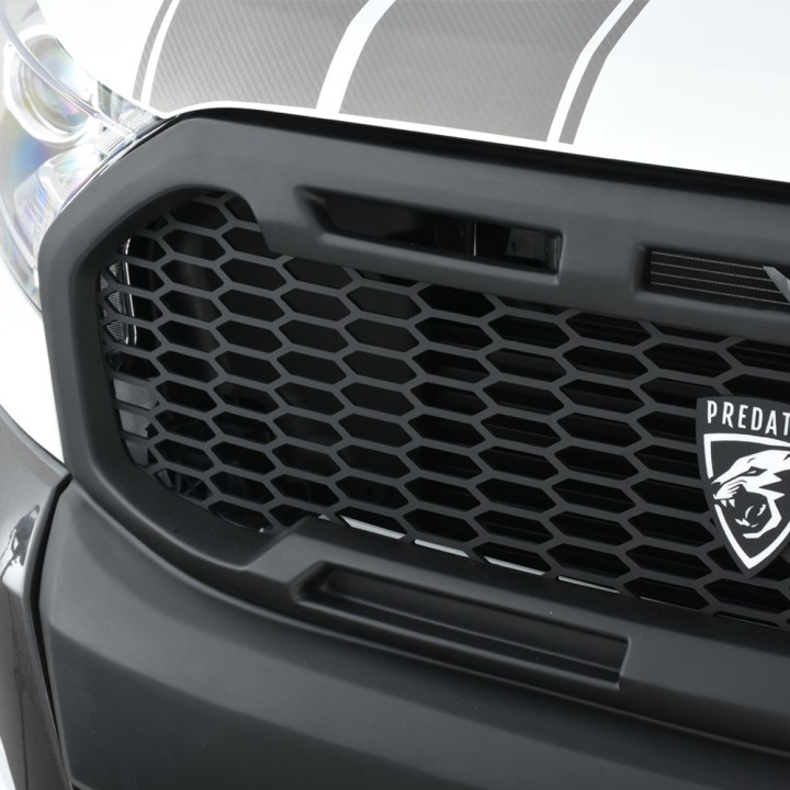 Front Grille, Predator Raptor Style Mesh, Color Matt Black, Ford Ranger Double Cab / Extra Cab 2016 - 2019 - EDK.ro