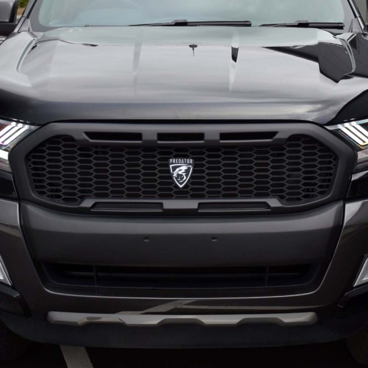Front Grille, Predator Raptor Style Mesh, Color Grey, Ford Ranger Double Cab / Extra Cab 2016 - 2019 - EDK.ro