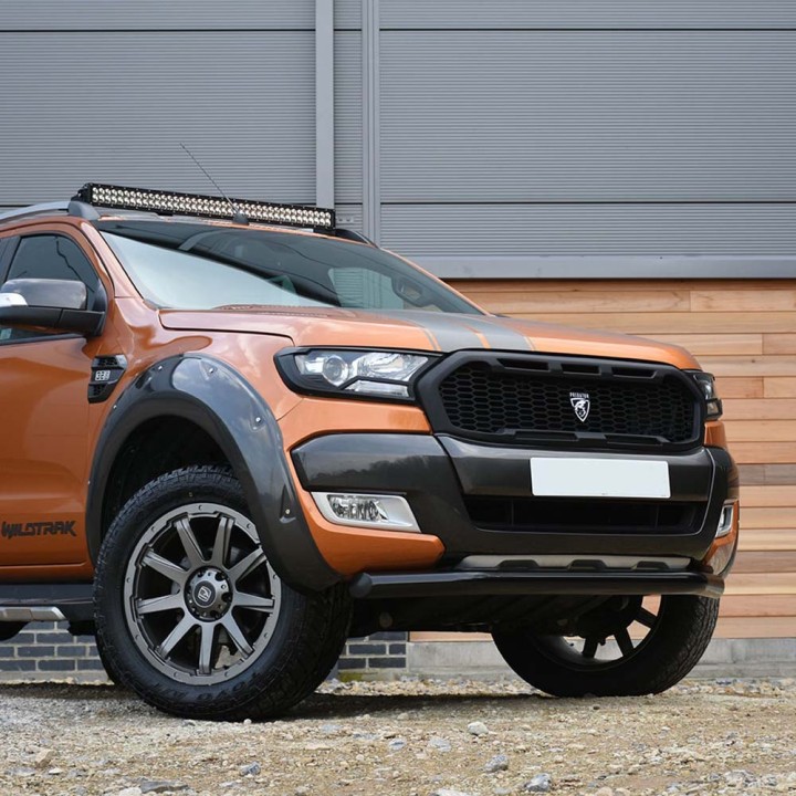 Grilă Față, Predator Raptor Stil Plasă, Culoare Gri, Ford Ranger Cabină Dublă / Cabină Extra 2016 - 2019 - EDK.ro