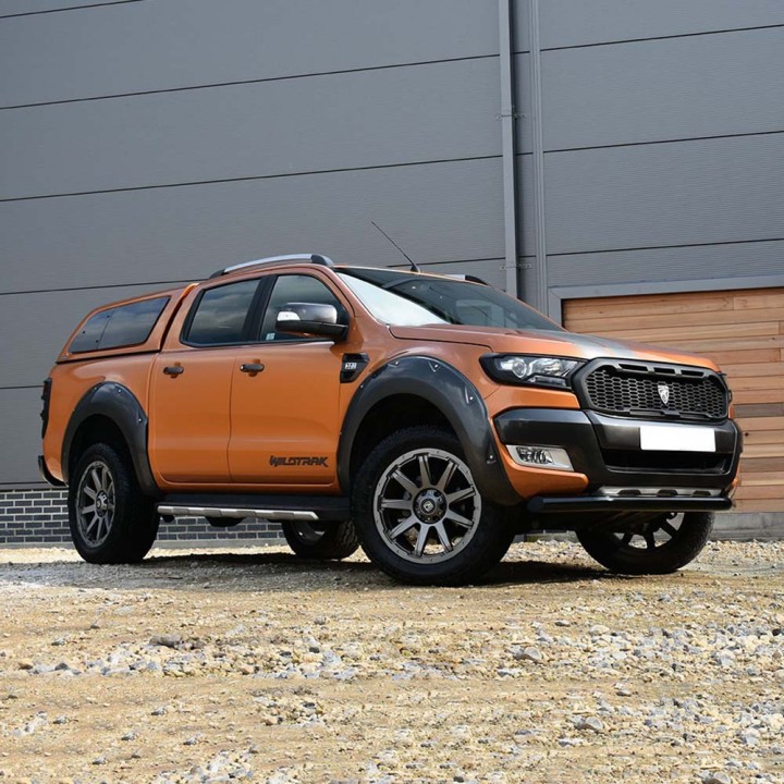 Grilă Față, Predator Raptor Stil Plasă, Culoare Gri, Ford Ranger Cabină Dublă / Cabină Extra 2016 - 2019 - EDK.ro
