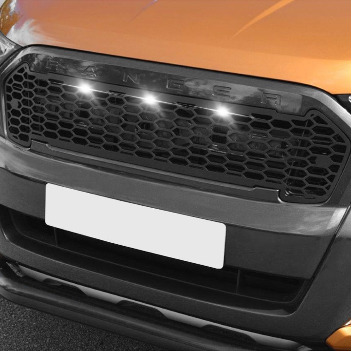 Front Grille, Trux Cobra Insert with LEDs, Color Matt Black, Ford Ranger Double Cab 2016 - 2019 - EDK.ro