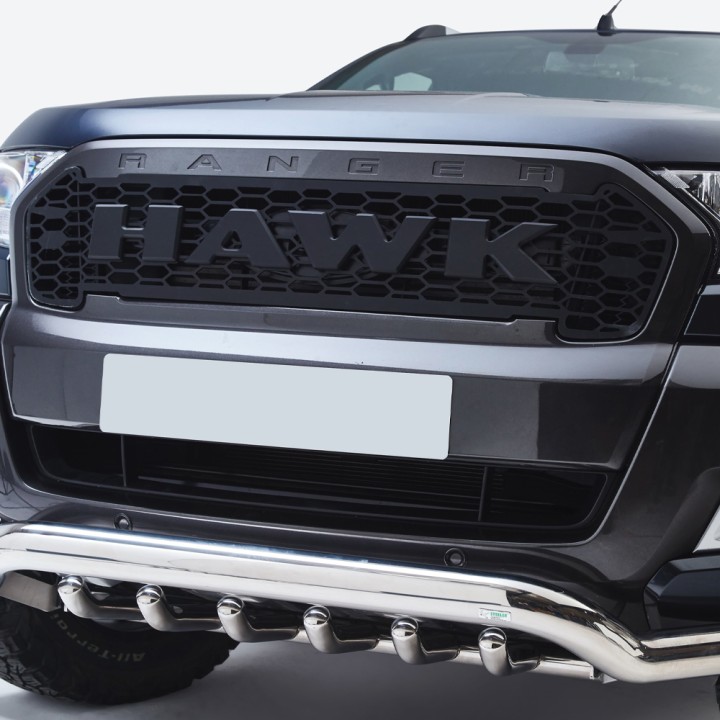 Grilă Față, Trux Raptor Stil cu Hawk Logo, Ford Ranger Cabină Dublă 2016 - 2019 - EDK.ro