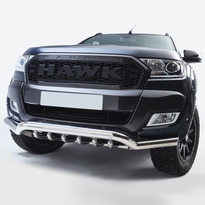 Grilă Față, Trux Raptor Stil cu Hawk Logo, Ford Ranger Cabină Dublă 2016 - 2019 - EDK.ro