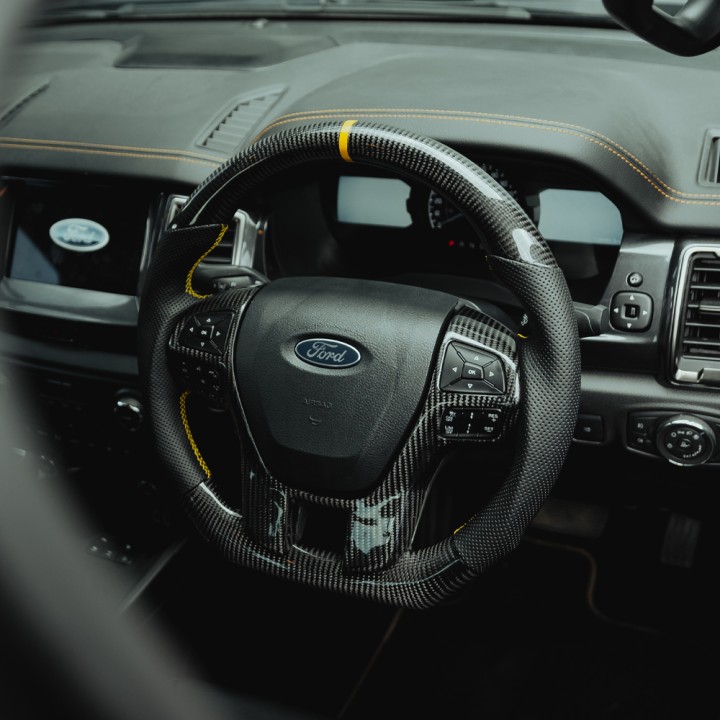 Steering Wheel, Predator Fibre, Color Carbon, Ford Ranger Double Cab 2019 - 2022 - EDK.ro