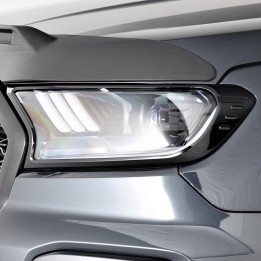 Headlight Covers, Trux, Color Gloss Black, Ford Ranger Double Cab / Extra Cab 2019 - 2022 - EDK.ro