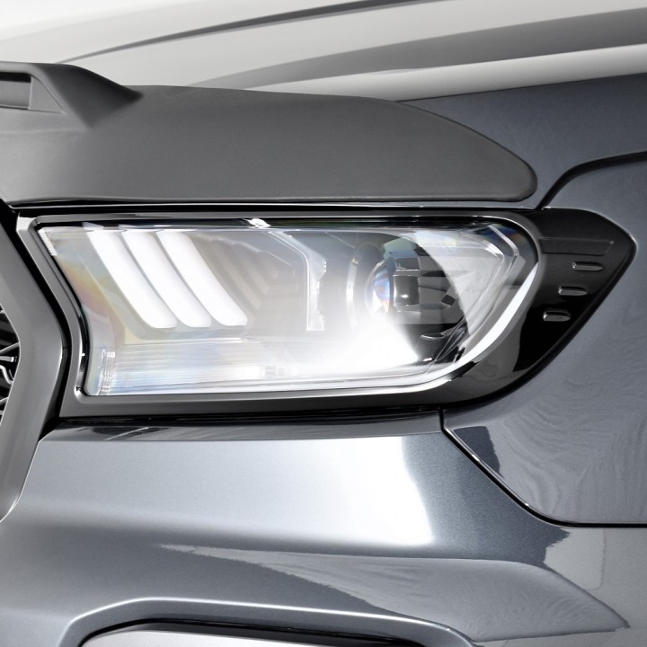 Headlight Covers, Trux, Color Gloss Black, Ford Ranger Double Cab / Extra Cab 2019 - 2022 - EDK.ro
