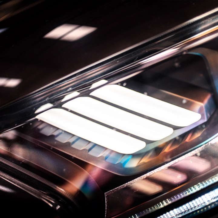 LED Headlights, Predator RHD Mustang Style HID, Ford Ranger Double Cab / Extra Cab 2019 - 2022 - EDK.ro