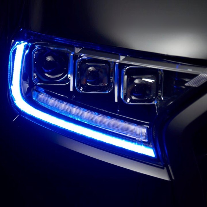 LED Headlights, Predator RHD Tri-Projector, Ford Ranger Double Cab / Extra Cab 2019 - 2022 - EDK.ro