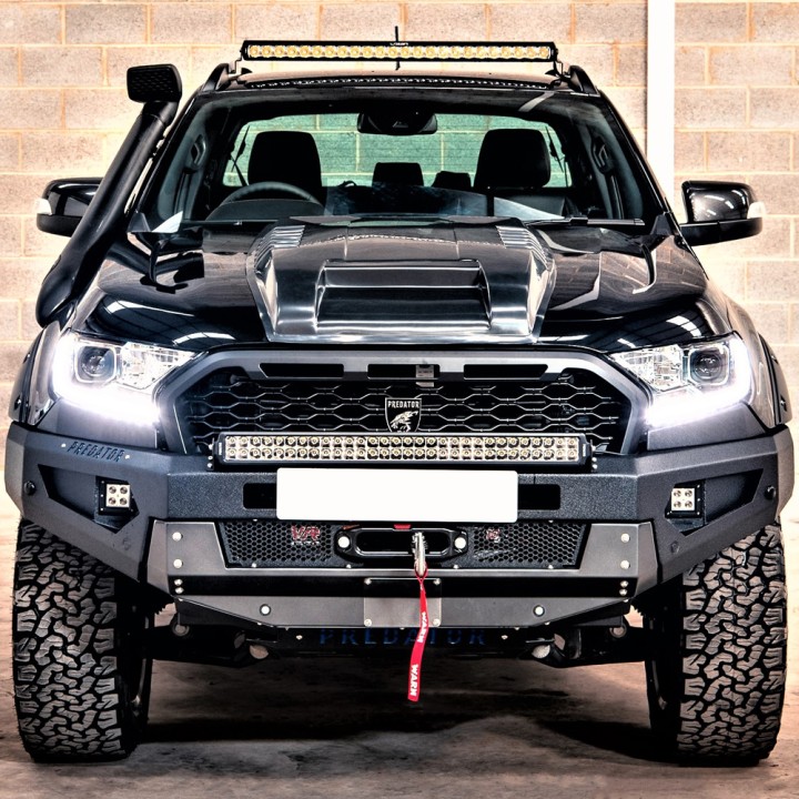 Bară Față cu Suport Troliu, Predator Față, Ford Ranger Limited / Stormtrak / Thunder / Wildtrak / Wolftrak / XL / XLT Cabină Dublă / Cabină Extra 2019 - 2022 - EDK.ro