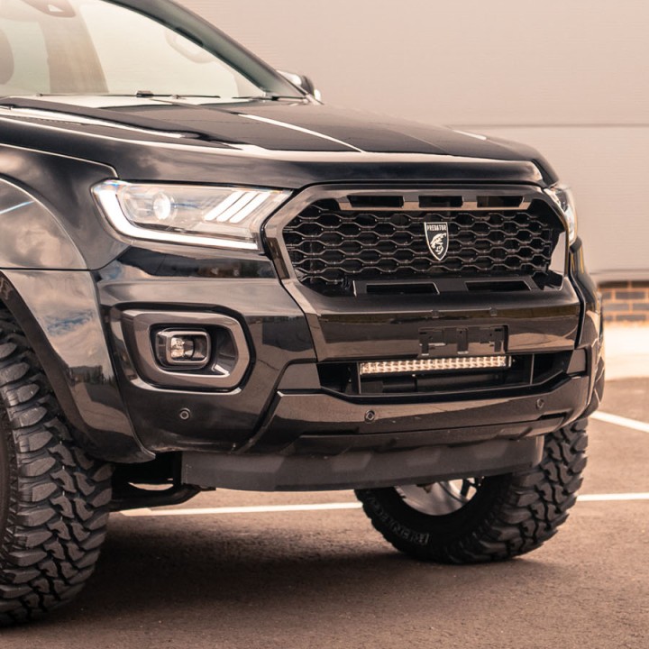 Front Grille, Predator Mesh, Color Gloss or Matt Black, Ford Ranger Wildtrak Double Cab 2019 - 2022 - EDK.ro