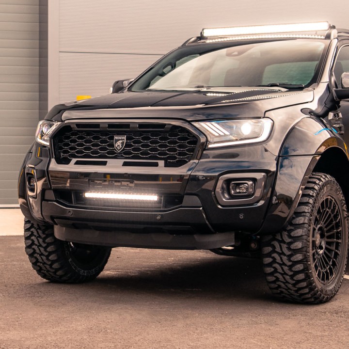 Grilă Față, Predator Plasă, Culoare Negru Lucios sau Mat, Ford Ranger Wildtrak Cabină Dublă 2019 - 2022 - EDK.ro