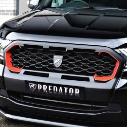 Front Grille, Predator Mesh with Accents, Color Red, Ford Ranger Wildtrak Double Cab 2019 - 2022 - EDK.ro