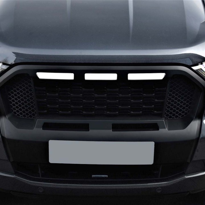 Front Grille, Predator Red Accents, Color Matt Black, Ford Ranger Double Cab 2019 - 2022 - EDK.ro