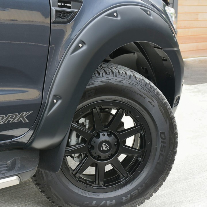 Fender Flares, Trux 9 Inch X-Treme, Color Matt Black, Ford Ranger Stormtrak / Wildtrak / Wolftrak Double Cab 2019 - 2022 - EDK.ro