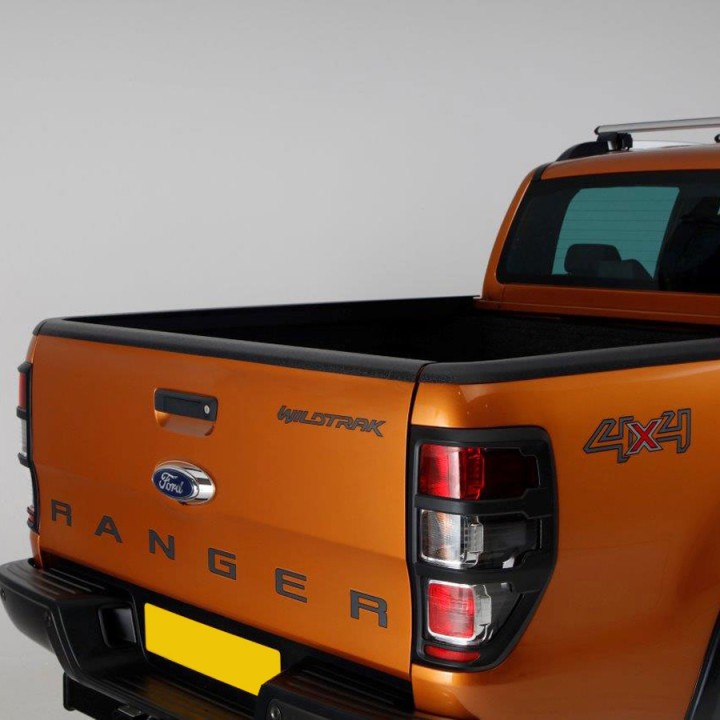 Bed Rail Caps, Aeroklas Tailgate Protection, Ford Ranger Limited / Stormtrak / Thunder / Wildtrak / Wolftrak / XL / XLT Double Cab 2019 - 2022 - EDK.ro