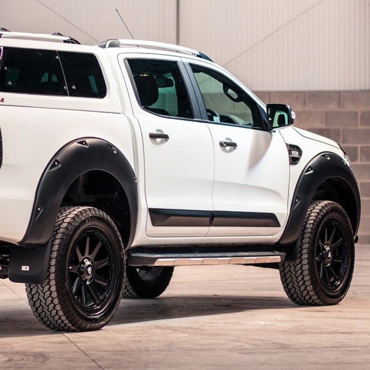 Door Armour, Trux Side Body in, Color Matt Black, Ford Ranger Limited / Stormtrak / Thunder / Wildtrak / Wolftrak / XL / XLT Double Cab 2019 - 2022 - EDK.ro