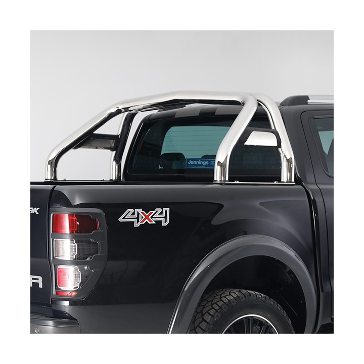 Rollbar Inox, Trux Single Hoop, Culoare Argintiu, Ford Ranger Limited Wildtrak XLT XL Wolftrak Thunder Stormtrak Cabină Dublă 20