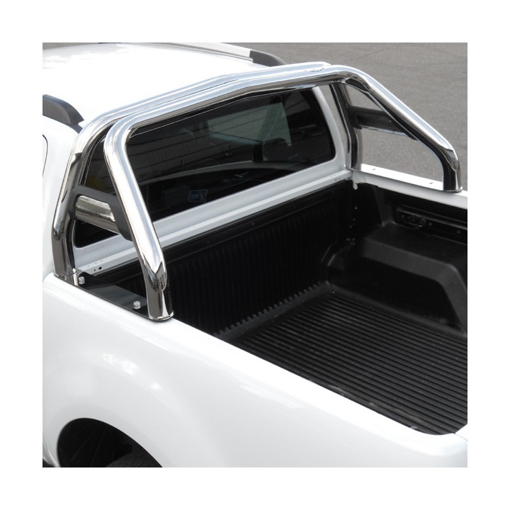 Stainless Steel Rollbar, Trux Single Hoop, Silver Color, Ford Ranger Limited Wildtrak XLT XL Wolftrak Thunder Stormtrak Double C