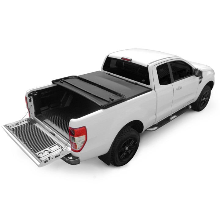 Soft Top Tonneau Bed Cover, Trux Tri-Fold, Ford Ranger Limited / Stormtrak / Thunder / Wildtrak / Wolftrak / XL / XLT Extra Cab 2019 - 2022 - EDK.ro