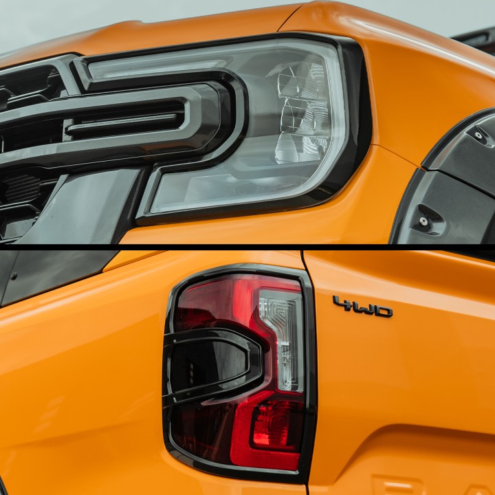 Ornamente Faruri, Predator Full Set in, Culoare Negru Lucios sau Mat, Ford Ranger Cabină Dublă 2023 - Prezent - EDK.ro