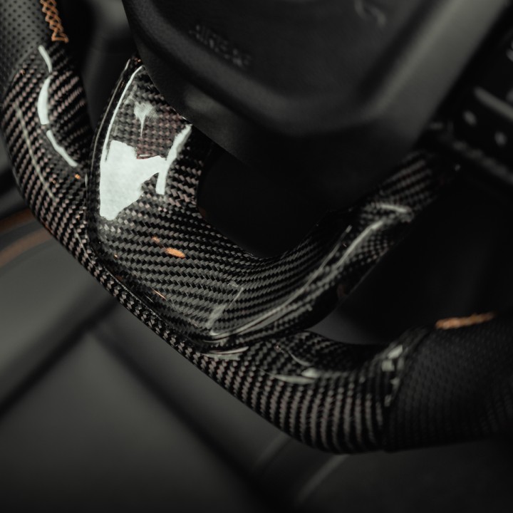Steering Wheel, Predator Wildtrak Heated in Fibre, Color Carbon, Ford Ranger Double Cab 2023 - Present - EDK.ro
