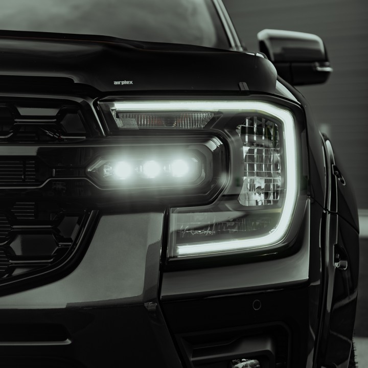 Front Grille, Predator Eagle Eye - - Twin DRLs, Color Gloss Black, Ford Ranger Double Cab 2023 - Present - EDK.ro