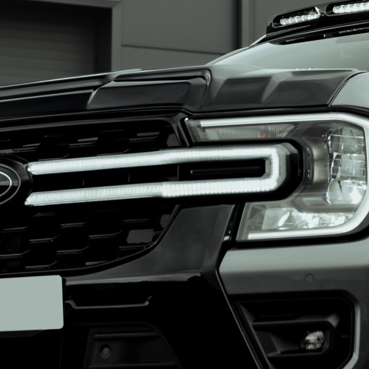 Front Grille, Predator Night Hawk LED Integration with LED Surround, Color Matt or Gloss Black, Ford Ranger Double Cab 2023 - Pr