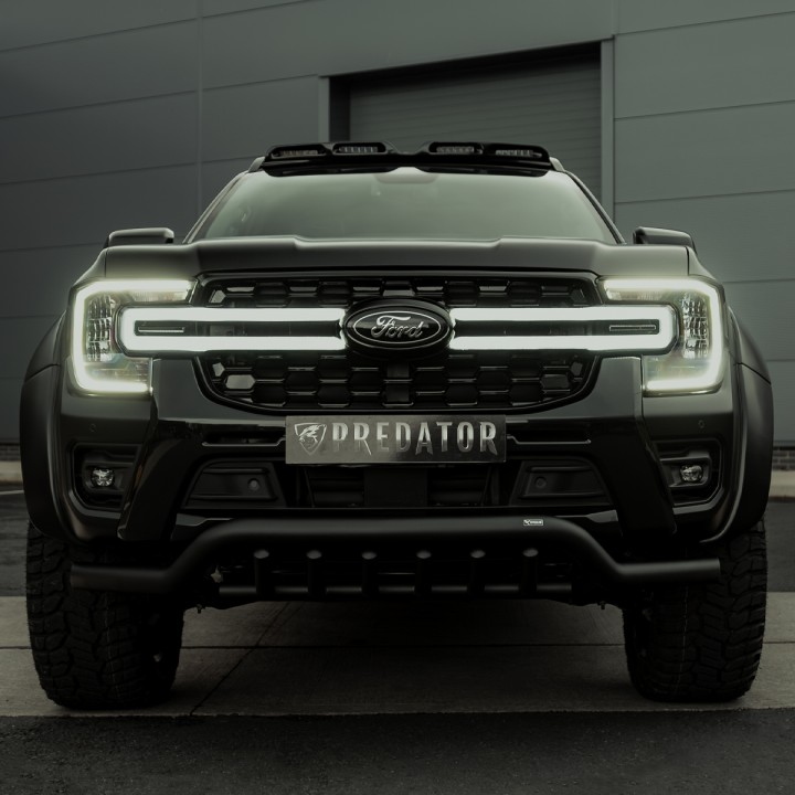 Front Grille, Predator Night Hawk LED Integration with LED Surround, Color Matt or Gloss Black, Ford Ranger Double Cab 2023 - Pr