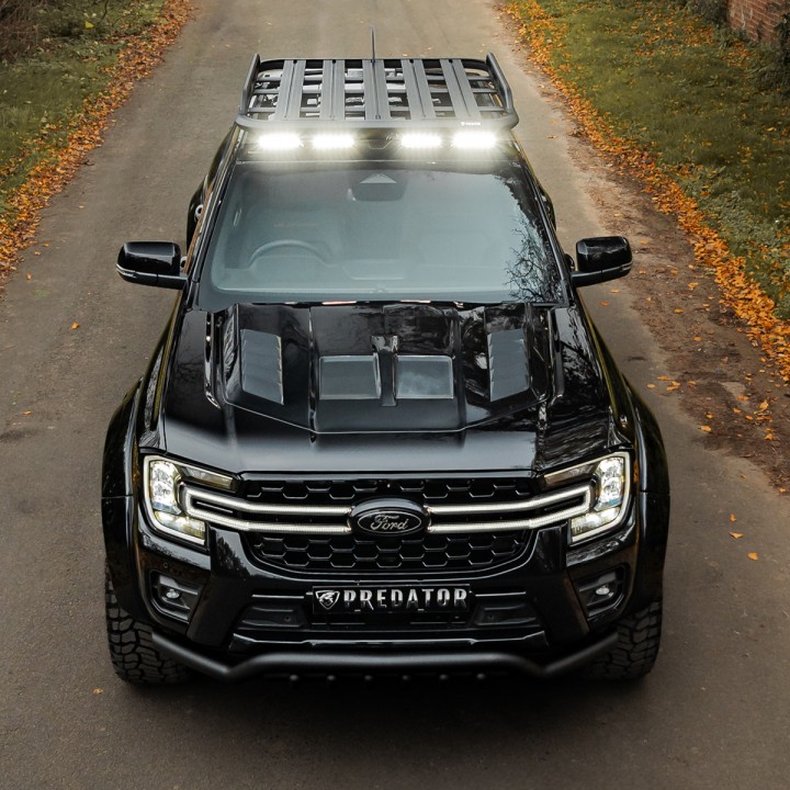 Front Grille, Predator Night Hawk LED Integration with LED Surround, Color Matt or Gloss Black, Ford Ranger Double Cab 2023 - Pr