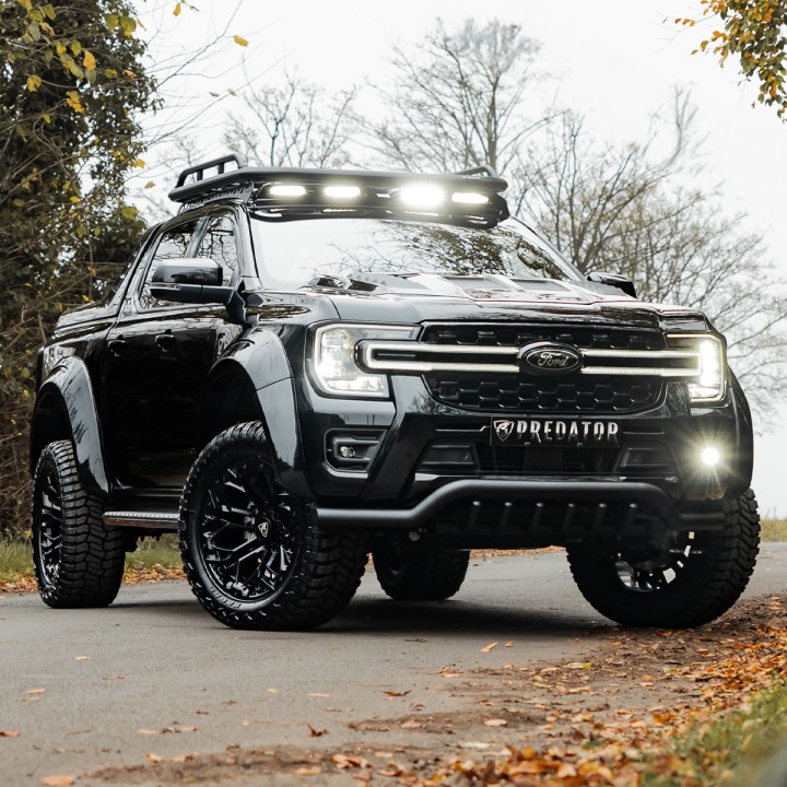 Grilă Față, Predator Night Hawk LED Integration cu LED Surround, Culoare Negru Mat sau Lucios, Ford Ranger Cabină Dublă 2023 - P