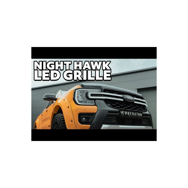 Grilă Față, Predator Night Hawk LED Integration cu LED Surround, Culoare Negru Mat sau Lucios, Ford Ranger Cabină Dublă 2023 - P