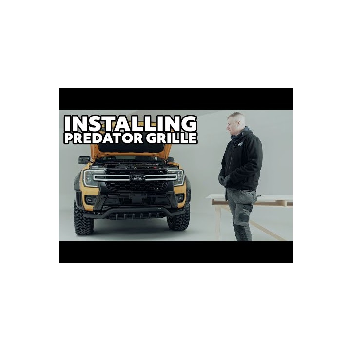 Front Grille, Predator Night Hawk LED Integration with LED Surround, Color Matt or Gloss Black, Ford Ranger Double Cab 2023 - Pr