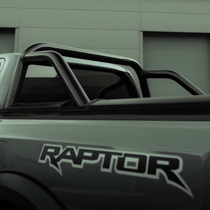 Stainless Steel Rollbar, Predator, Black Color, Ford Ranger Limited XLT XL Double Cab 2023 - Present - EDK.ro