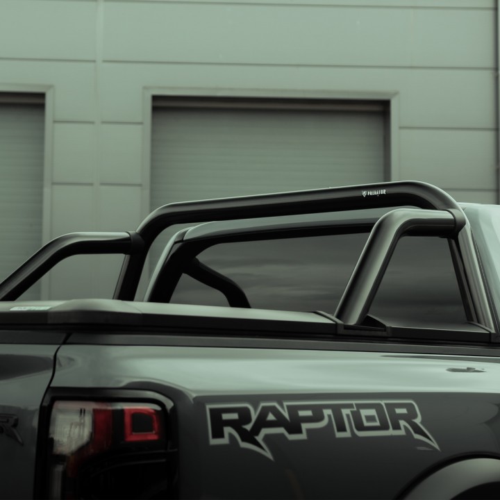 Stainless Steel Rollbar, Predator, Black Color, Ford Ranger Limited XLT XL Double Cab 2023 - Present - EDK.ro